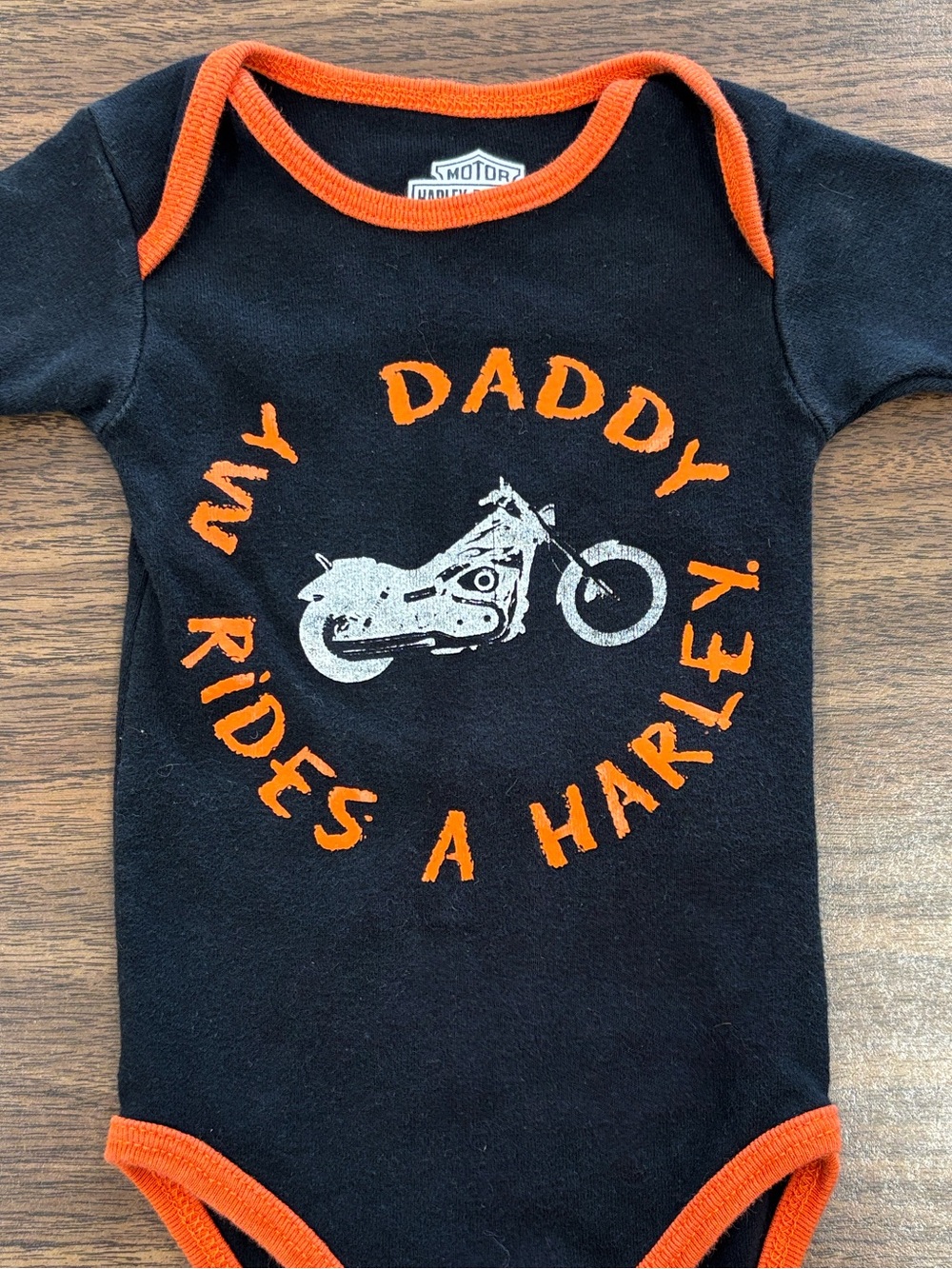 Harley Davidson Baby Onesie 3-6M “My Daddy Rides a Harley” Motorcycle Bodysuit